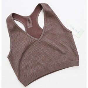 AS Revival dark mauve ribbed sports bra